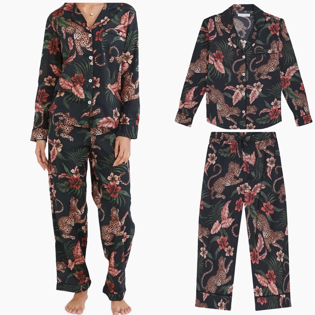 Desmond & Dempsey Cotton Jungle 2-Piece Pajama Set